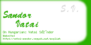 sandor vatai business card